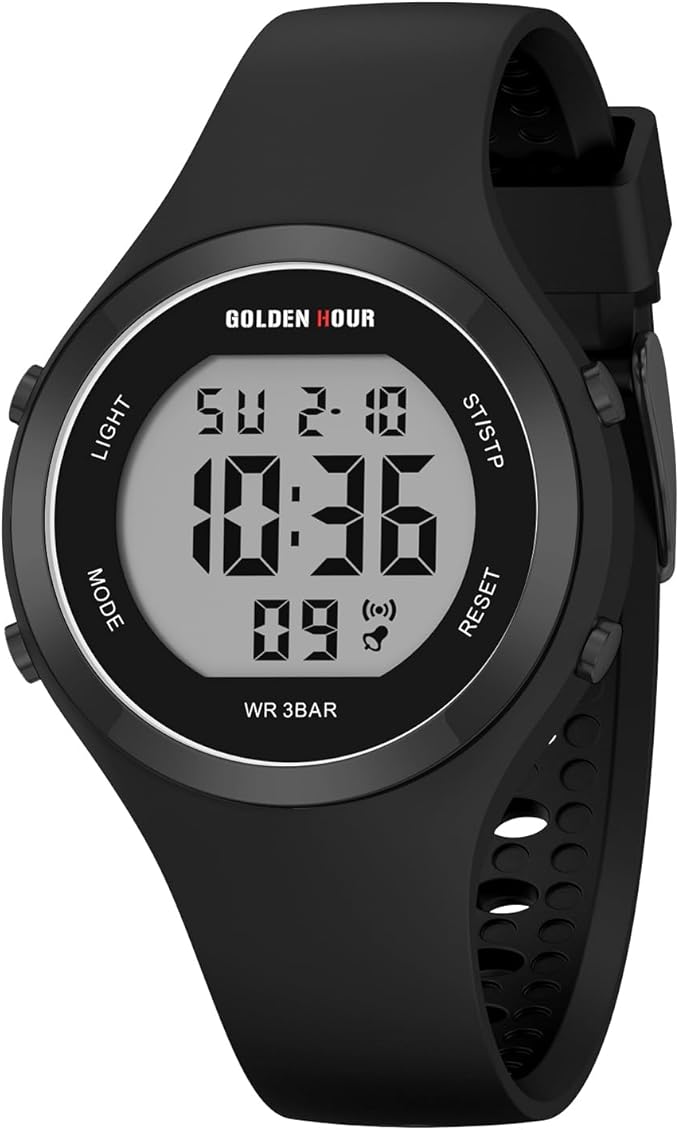 Waterproof Sport Men's Digital Chronograph Silicone Strap Watch